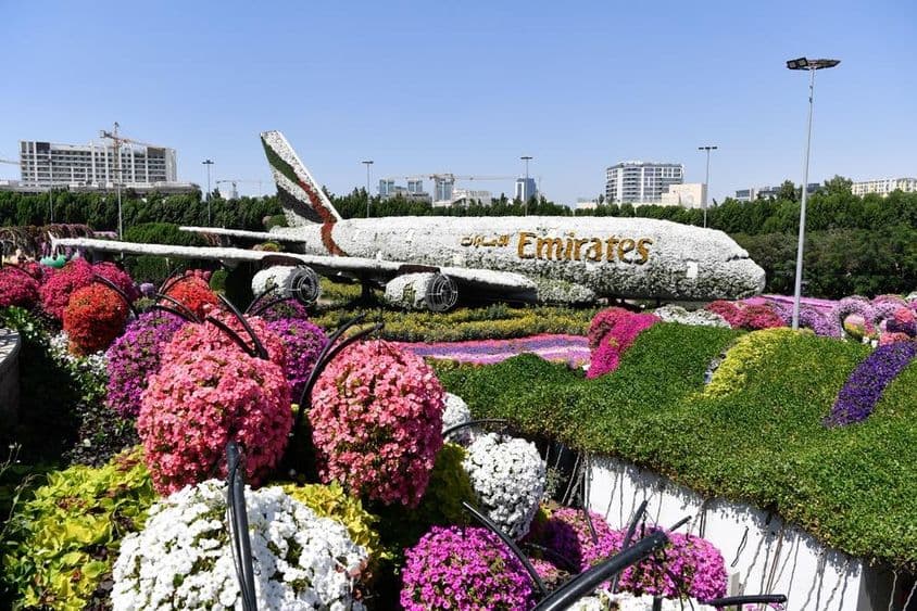 امریٹس A380 ماڈل، دبئی میریکل گارڈن میں، 150 ملین قدرتی پھول