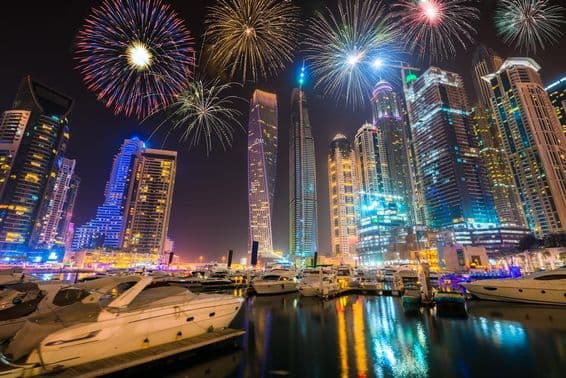 دبئی مرینا میں آتشبازی