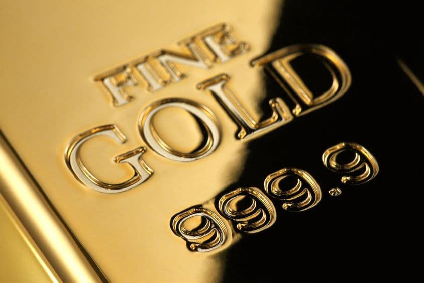 999.9 خالصیت کے ساتھ سونا۔