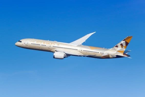 ایتہاد ایئرویز بوئنگ 787-9 ڈریم لائنر طیارہ۔