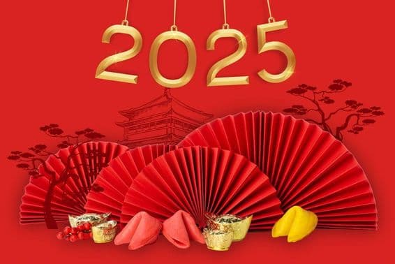 چینی نیا سال روایتی چینی سجاوٹوں کے ساتھ۔