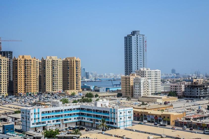 عجمان کا شہر نما، متحدہ عرب امارات میں عجمان کا دارالحکومت۔