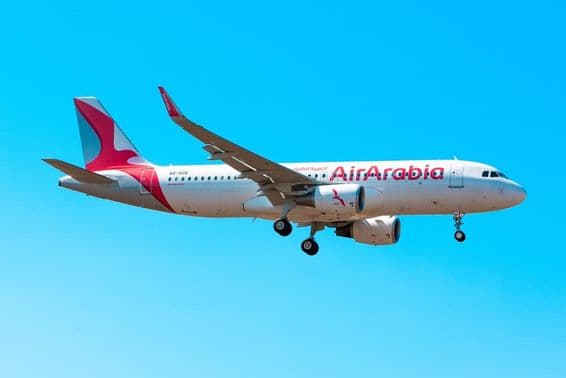 ائر عربیہ ایئربس A320 (A6-AOE) لینڈنگ کے وقت