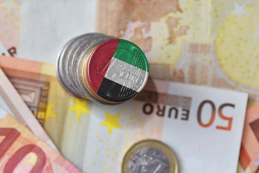 متحدہ عرب امارات کا جھنڈا، یورو کرنسی کے نوٹ