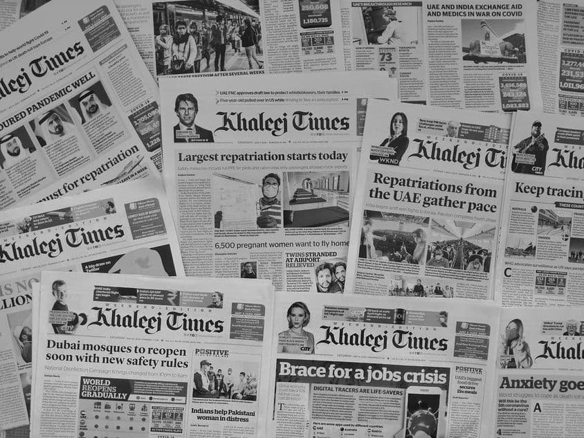 دبئی کے اخبارات، مئی 2020