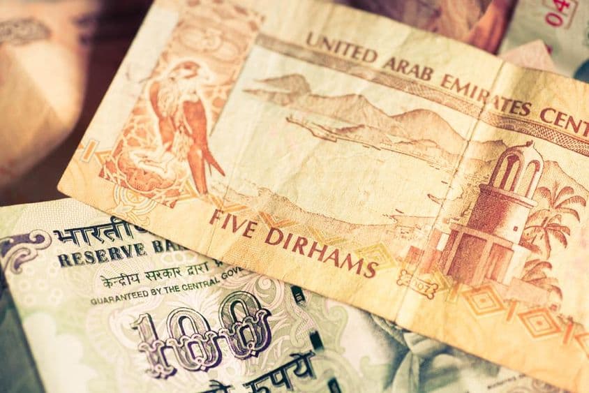 متحدہ عرب امارات اور بھارتی کرنسیاں۔