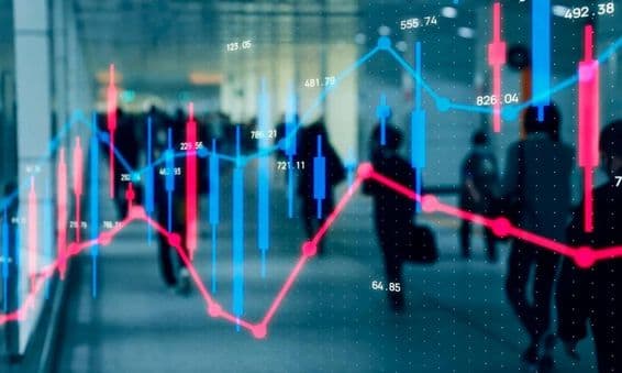 مالی چارٹ، لوگ چلتے ہوئے۔