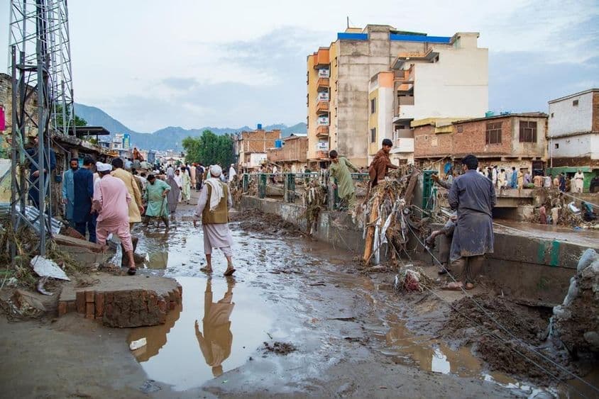 سیلاب سے شدید متاثرہ میدان و گردنواح کے علاقے۔