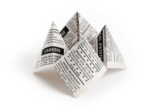 جعلی اخبار کا اشتہار۔