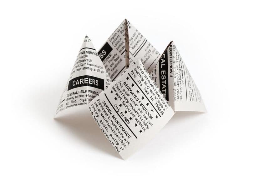 جعلی اخبار کا اشتہار۔