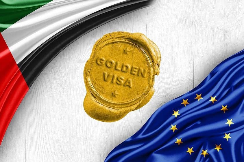 متحدہ عرب امارات کا جھنڈا اور یورپی یونین کا گولڈن ویزا