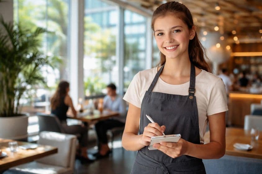 دبئی کے ریستوران میں گرمیوں کا طالب علم کارکن
