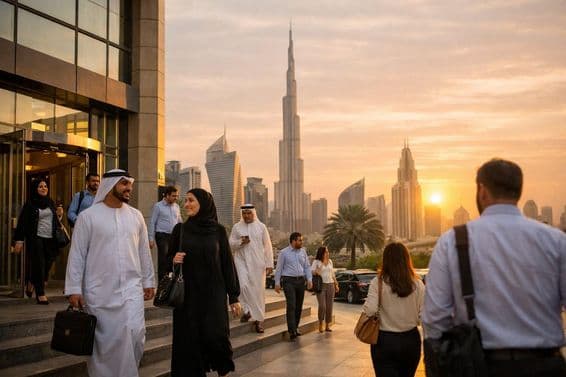 ایک دفتر کے بعد گھر جانے والا مسافر، سورج غروب کے وقت۔