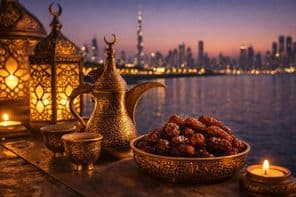 دبئی کے ساحلوں پر رمضان کی روشنیاں