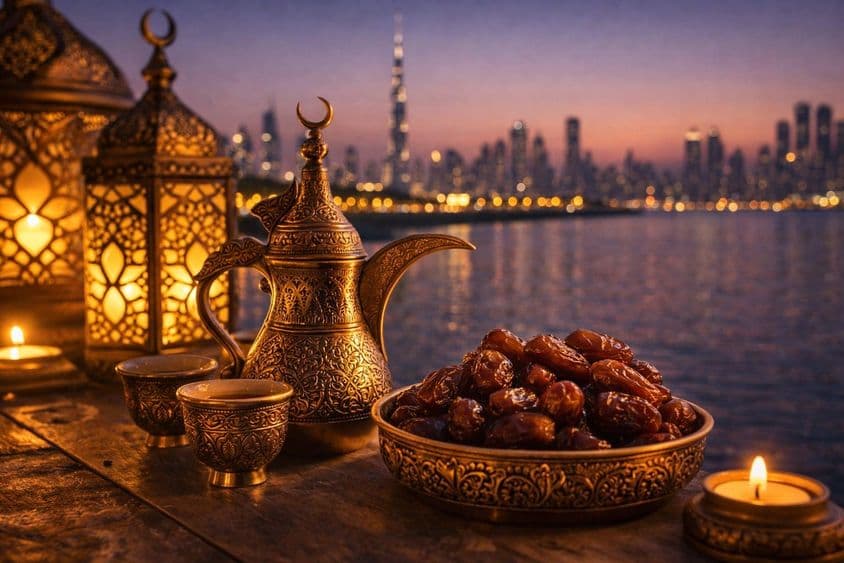 دبئی کے ساحلوں پر رمضان کی روشنیاں