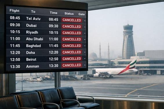 بورڈ پر منسوخ شدہ پروازیں۔