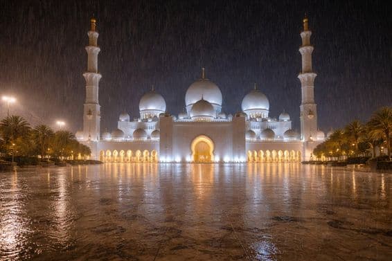 مسجد پر بارش کی رات