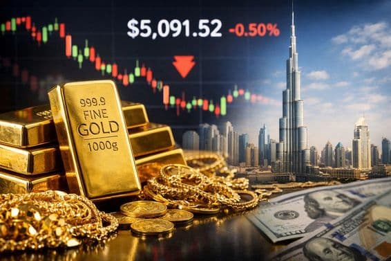 دبئی سونے کی قیمت میں کمی کا منظر
