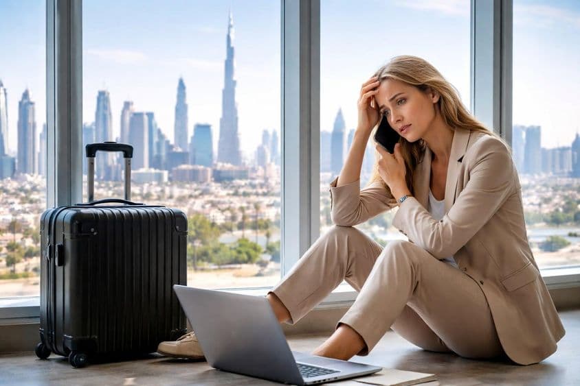 بیرون ملک پھنسے دبئی ملازم۔
