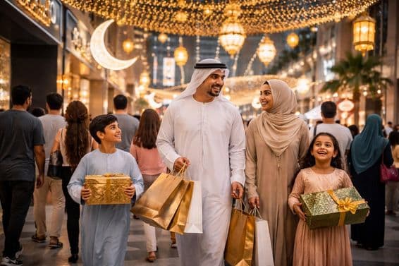 دبئی میں عید کی خریداری کا ماحول