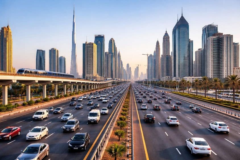 دبئی ٹریفک جدید مستقبل