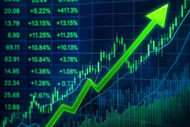 بڑھتی ہوئی اسٹاک مارکیٹ رجحان گراف