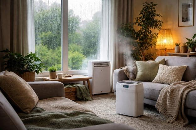 بارش کے بعد ایک نمی والا گھر