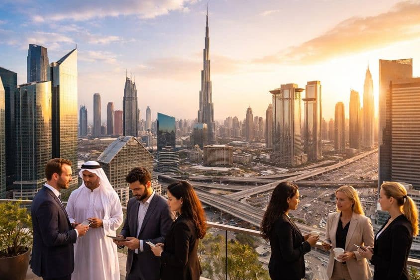 دبئی کے کاروباری زندگی کا منظر